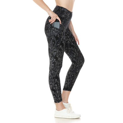 Leggings w/Pockets - Dark Snake