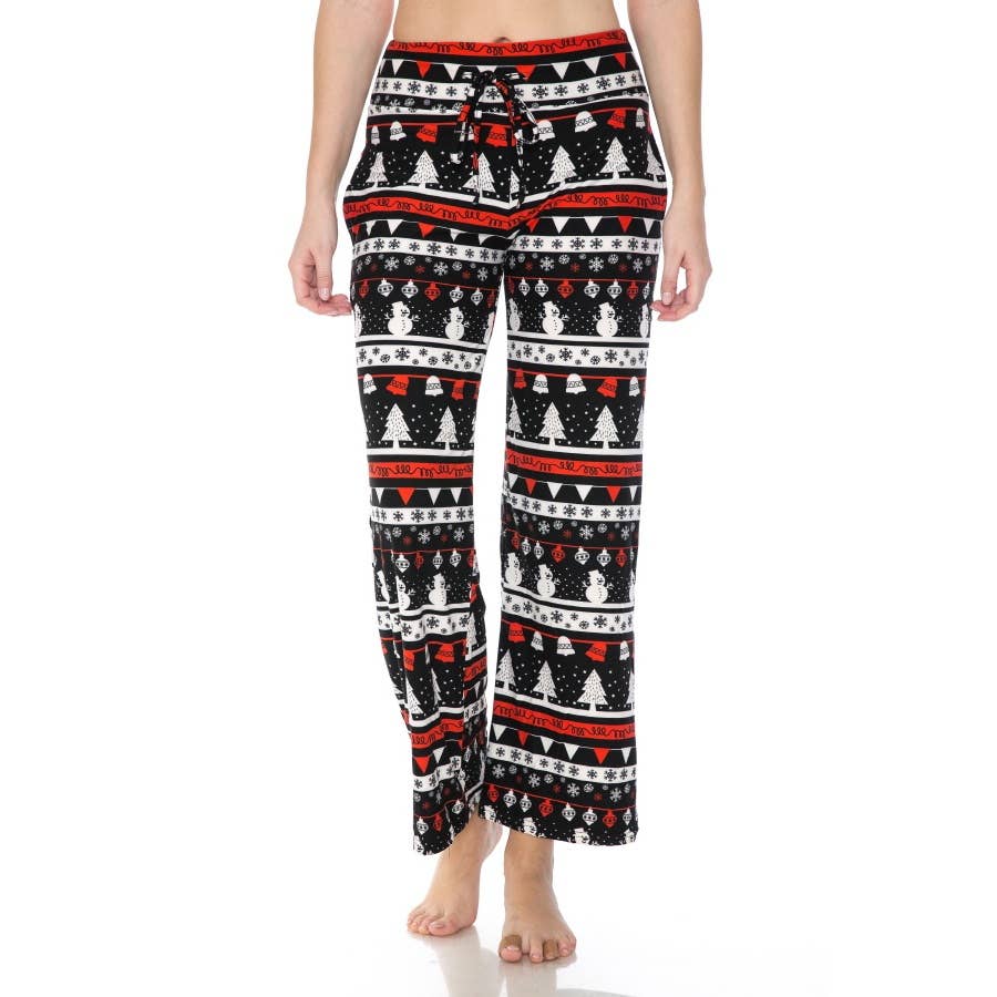 Buttery Soft PJ Pants - Tree/Snowman