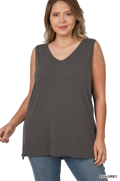 V-Neck Plus Hi-Low Tank Top - FINAL SALE