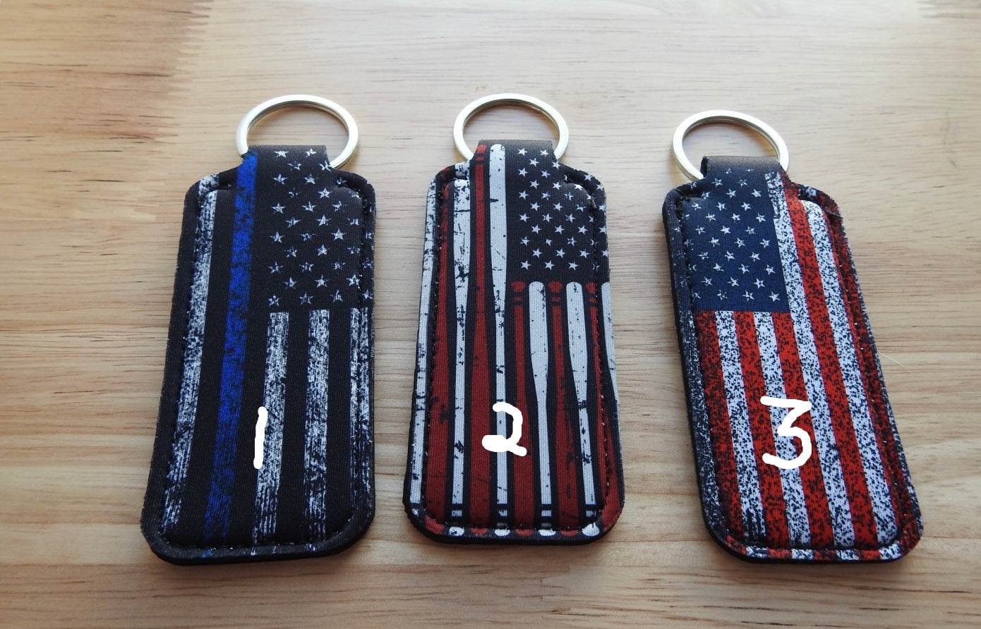 Flag Chapstick KeyChain