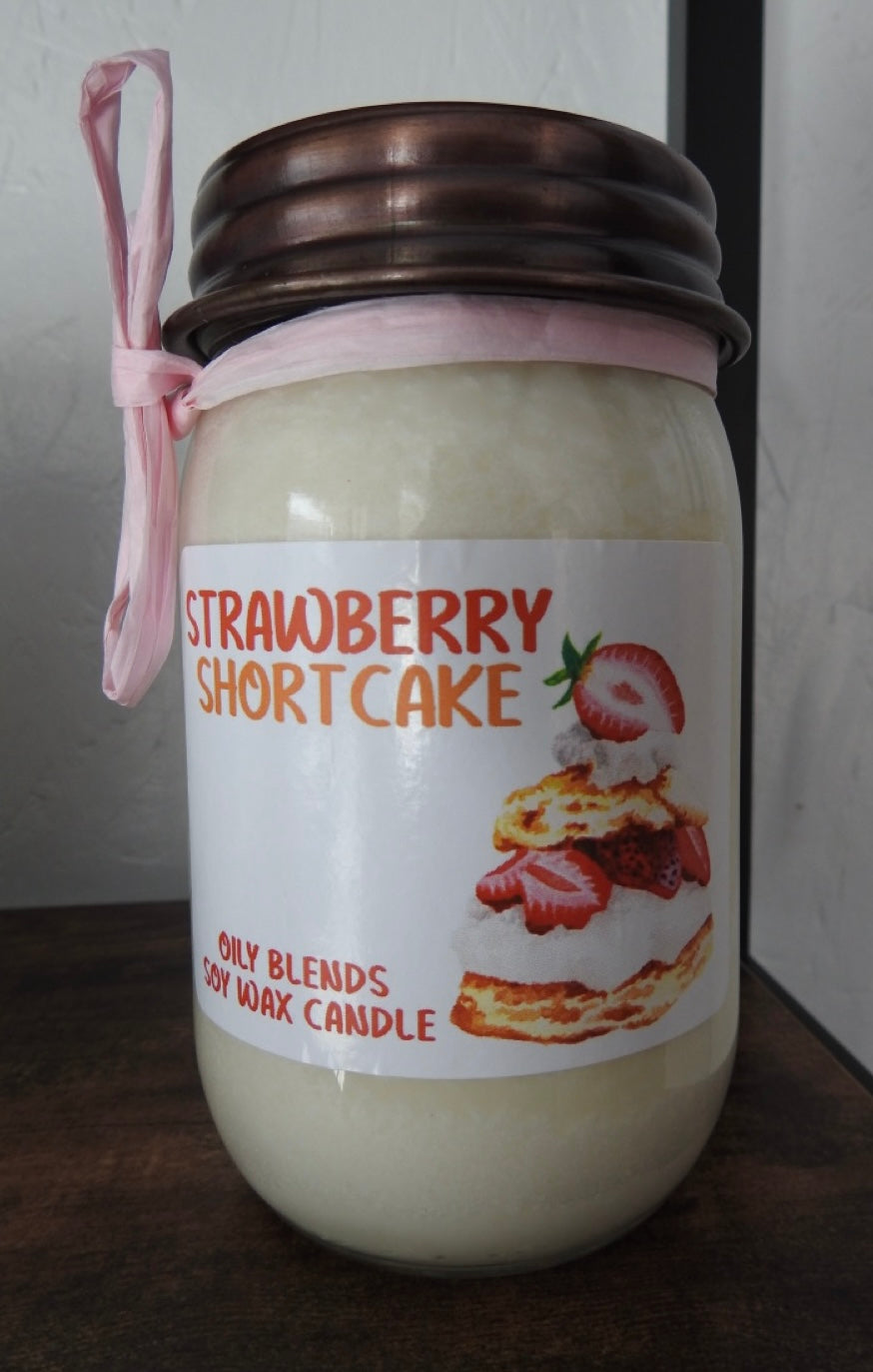 Strawberry Shortcake Soy Wax Candle (100 hour burn time)