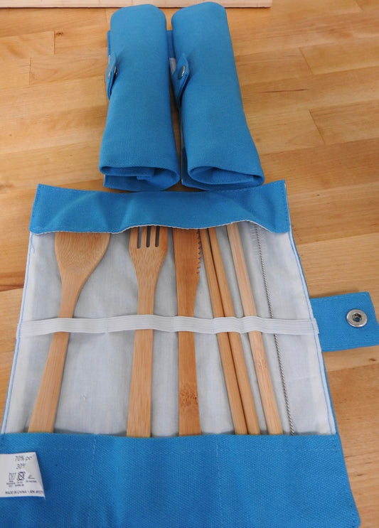 Wooden Utensil Sets w/Straw Cleaner