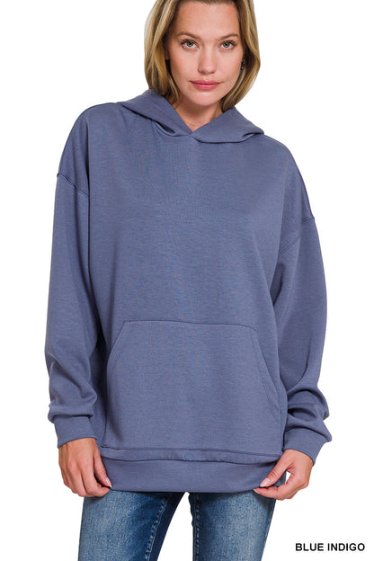 Scuba Hoodie w/ Kangaroo Pockets - Indigo Blue