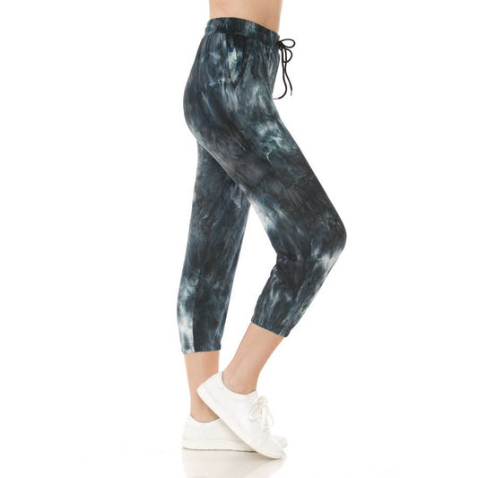 Buttery Soft Print Capri Joggers with Drawstring